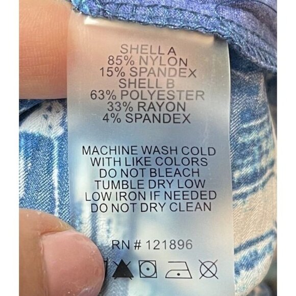 Title Nine Dress Size M Shella Blue Geometric Athletic Tennis Crewneck Tank Blue - Picture 8 of 9